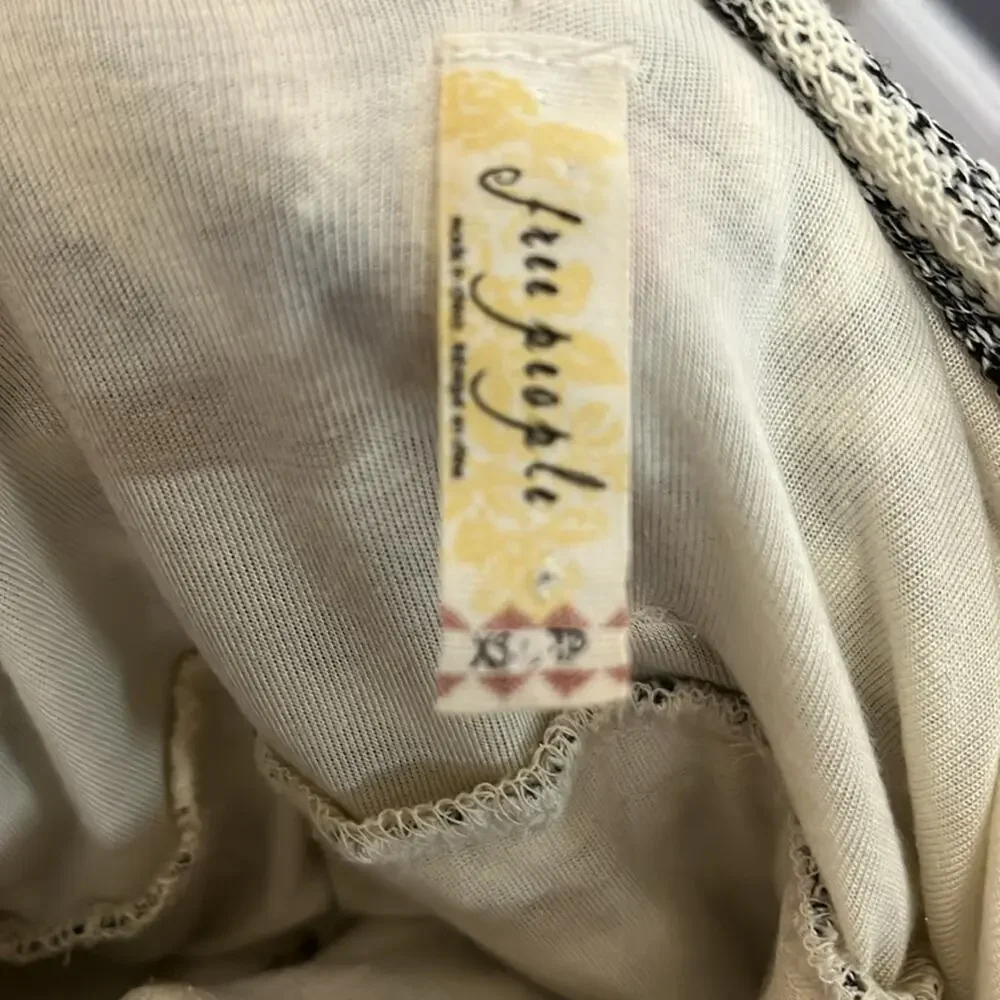 Free People Gray and White Striped Wrap Fit & Flare Dress Size XS